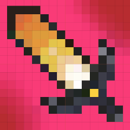 A pixel art sword icon drawn in the Yoto Icon Maker